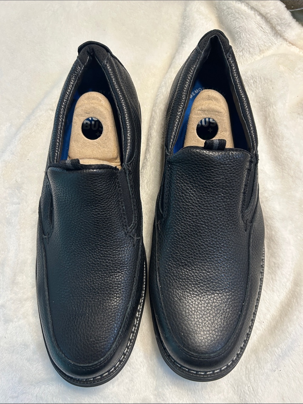 Men's Black leather Slip-On Pebbled Leather Loafers